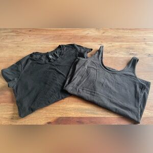 2 basic black tops.